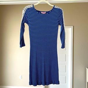 Lilly Pulitzer Striped Blue Dress with Lace